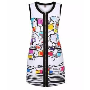 Simply Art by Dolcezza Graffiti Etagere Miss Eze Zipper Dress Womens Size Large